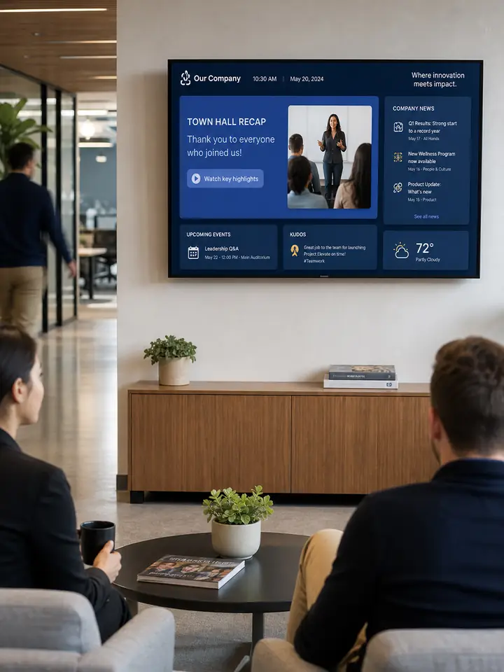 Internal Comms digital signage example