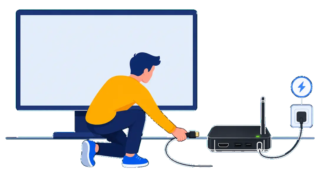 Screenfluence Player connected to a TV