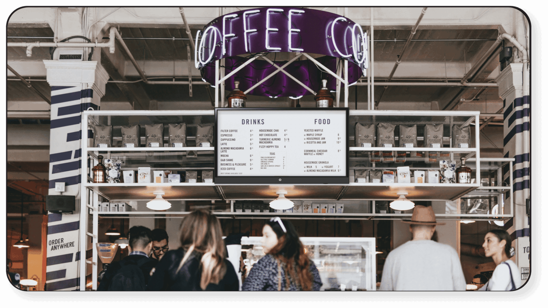 Coffee shop using digital signage for their digital menu boards