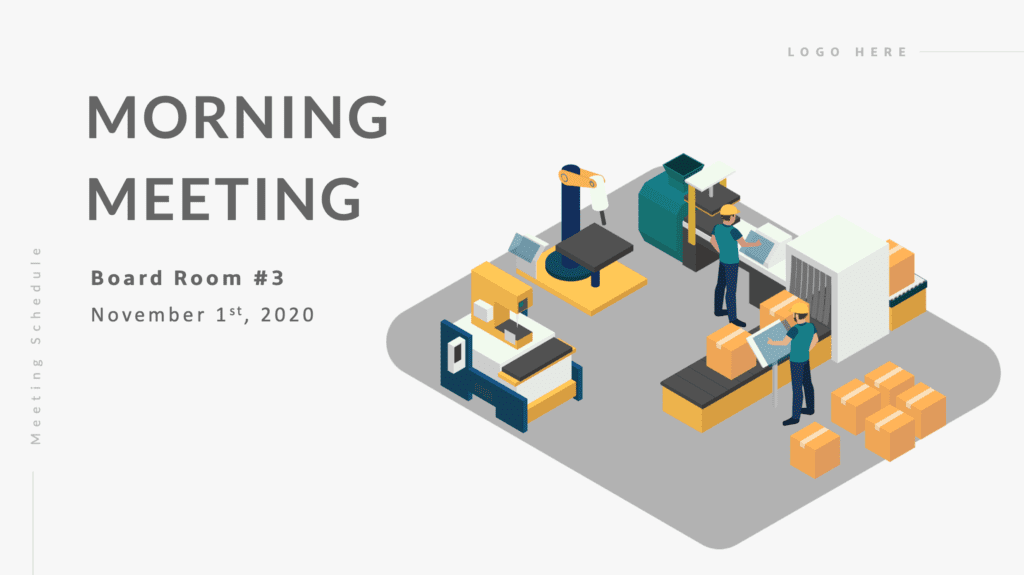 Manufacturing Meeting Announcement Digital Signage